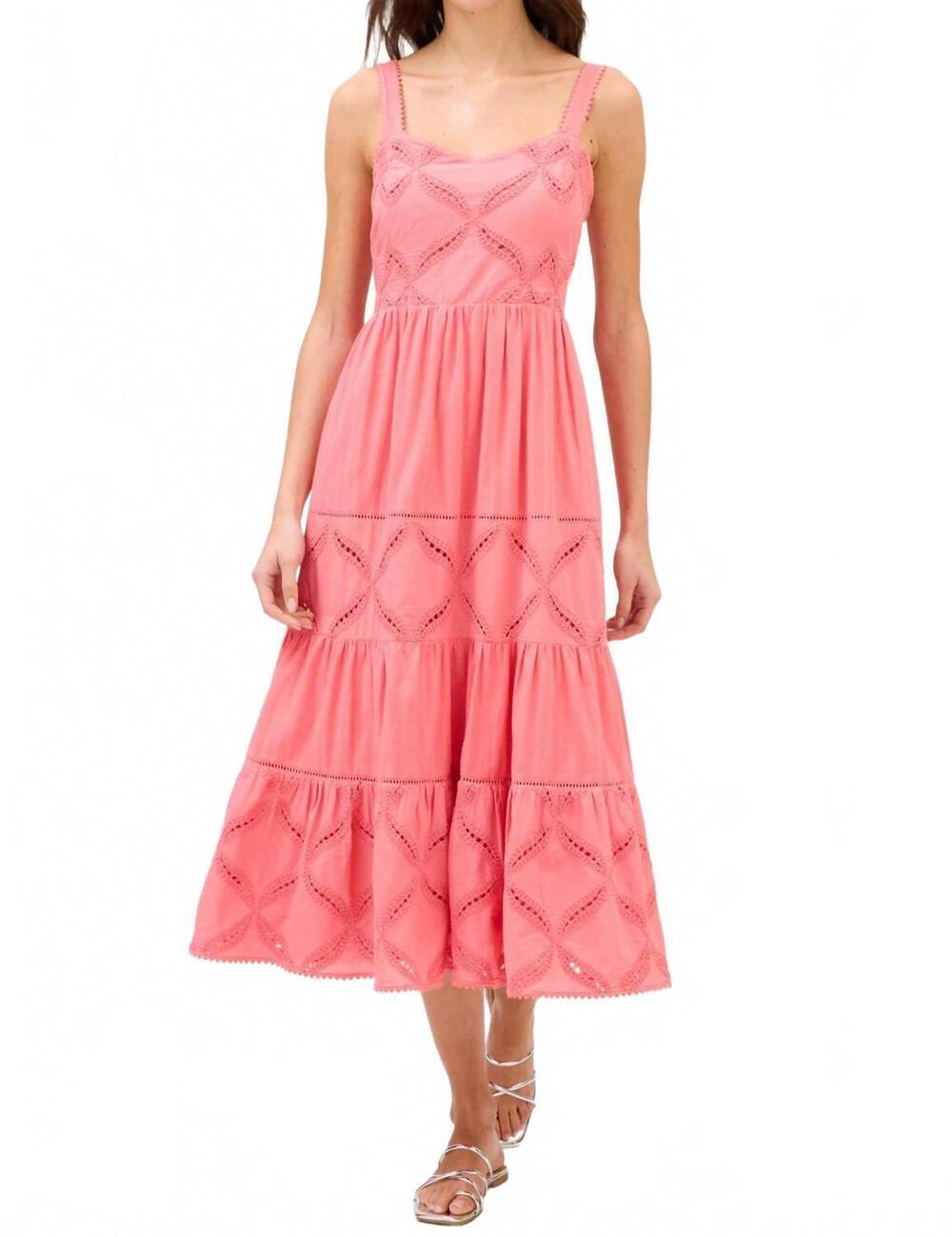NEW ALLISON NEW YORK jade midi dress in coral